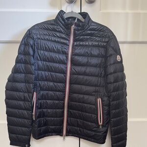 Moncler black Puffer Jacket with Red Accents